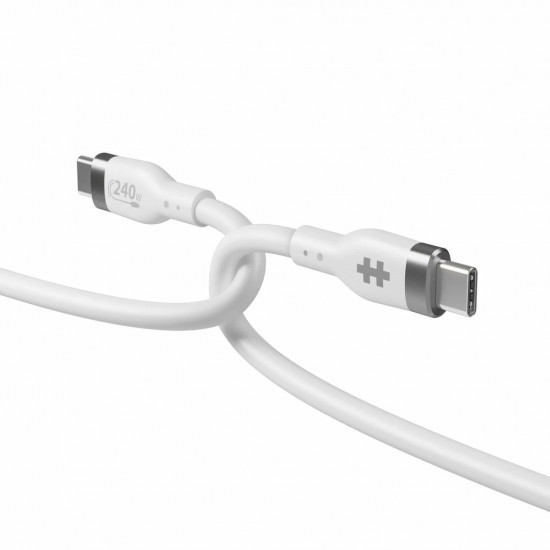 HYPER HyperJuice 240W Silicone USB-C to USB-C Cable (6ft/2m) - White