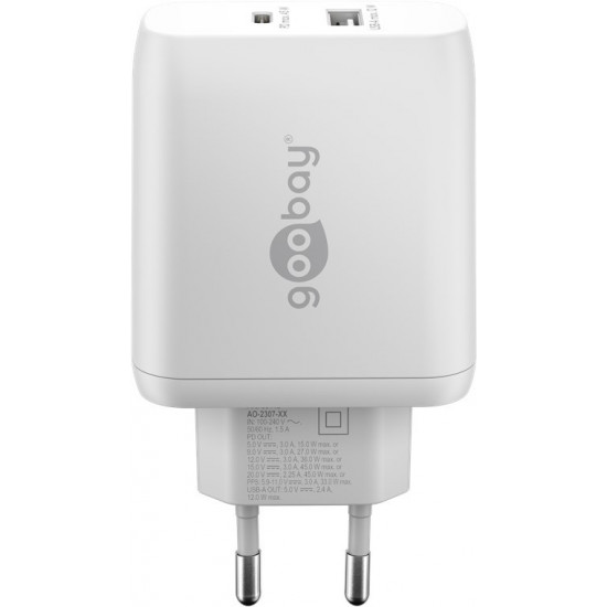 Goobay 65412 mobile device charger Headphones, Laptop, Smartphone, Tablet White AC Indoor