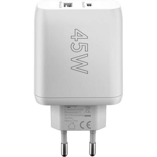 Goobay 65412 mobile device charger Headphones, Laptop, Smartphone, Tablet White AC Indoor