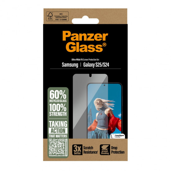 PanzerGlass ® Screen Protector Samsung Galaxy S25 | S24 | Ultra-Wide Fit