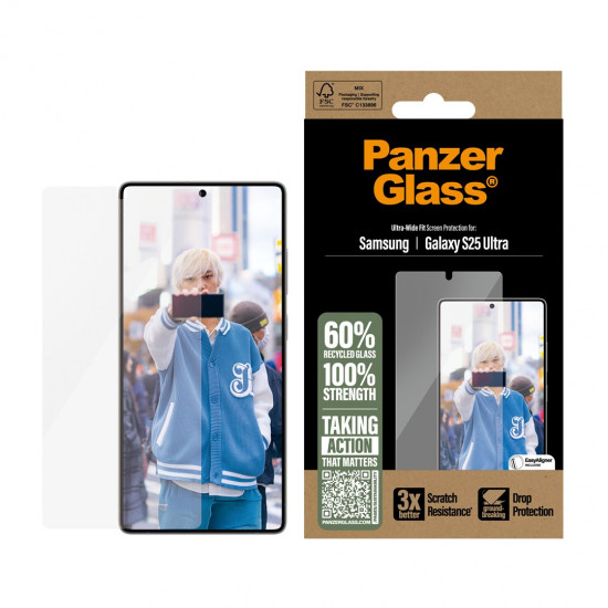 PanzerGlass ® Screen Protector Samsung Galaxy S25 Ultra | Ultra-Wide Fit