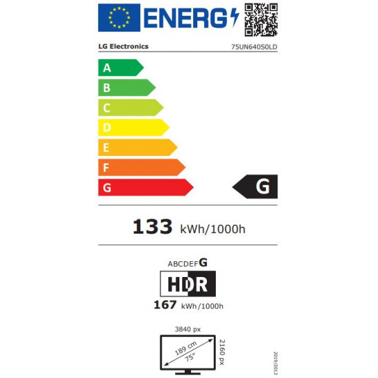 DISPLAY LCD 75/75UN640S0LD LG