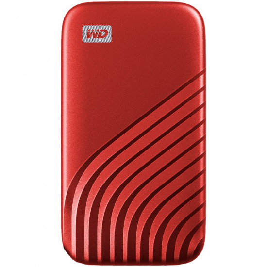 WD 500GB My Passport SSD - Portable SSD, up to 1050MB/s Read and 1000MB/s Write Speeds, USB 3.2 Gen 2 - Red, EAN: 619659185640