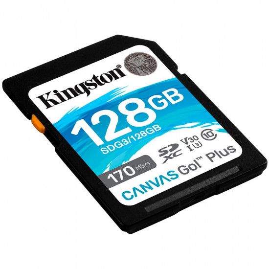 Kingston 128GB SDXC Canvas Go Plus 170R C10 UHS-I U3 V30, EAN: 740617301458