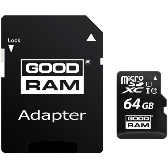 GOODRAM 64GB MICRO CARD cl 10 UHS I + adapter, EAN: 5908267930151