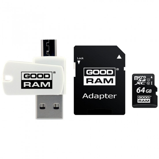 GOODRAM All in One 64GB MICRO CARD class 10 UHS I + card reader, EAN: 5908267930281