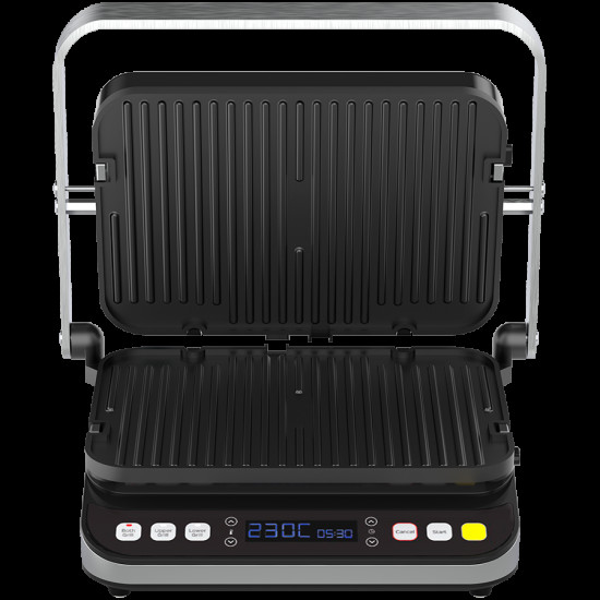 AENO ''Electric Grill EG1: 2000W, 3 heating modes - Upper Grill, Lower Grill, Both Grills Defrost, Max opening angle -180 , Temperature regulation, Timer, Removable double-sided plates, Plate size 320*220mm''