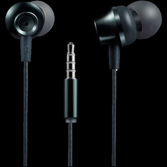 CANYON SEP-3, Stereo earphones with microphone, metallic shell, cable length 1.2m, Dark Gray, 22*12.6mm, 0.012kg