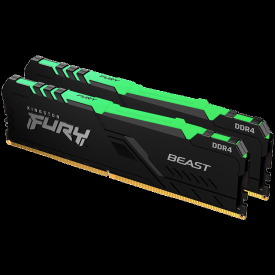 Kingston 32GB 3200MT/s DDR4 CL16 DIMM (Kit of 2) FURY Beast RGB