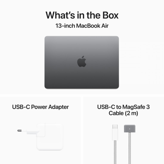 13-inch MacBook Air: Apple M3 chip with 8-core CPU and 8-core GPU, 8GB, 256GB SSD - Space Grey,Model A3113