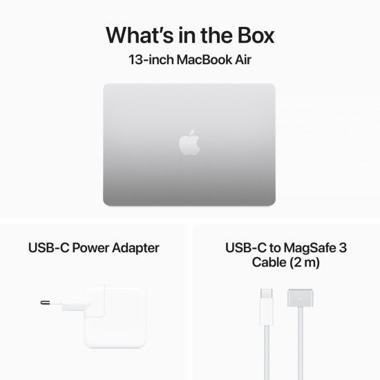 13-inch MacBook Air: Apple M3 chip with 8-core CPU and 10-core GPU, 16GB, 512GB SSD - Silver,Model A3113