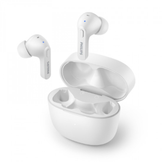 Philips True Wireless Headphones TAT2206WT/00, IPX4 water protection, Up to 18 hours play time, White