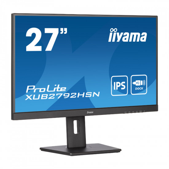 Iiyama ProLite XUB2792HSN-B5 - LED monitor - 27inch - 1920 x 1080 Full HD (1080p) @ 75 Hz - IPS - 250 cd / m - 1000:1 - 4 ms - HDMI, DisplayPort, USB-C - speakers - matte black