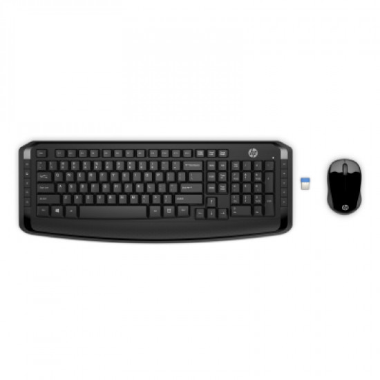 HP 300 Wireless Mouse Keyboard Combo - Black - US ENG