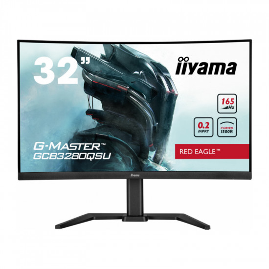 iiyama G-MASTER Red Eagle GCB3280QSU-B1 VA, curved 1500R, 165Hz & 0.2ms MPRT, FreeSync Premium, WQHD, HDMIx2, DISPLAY PORT, USBx2