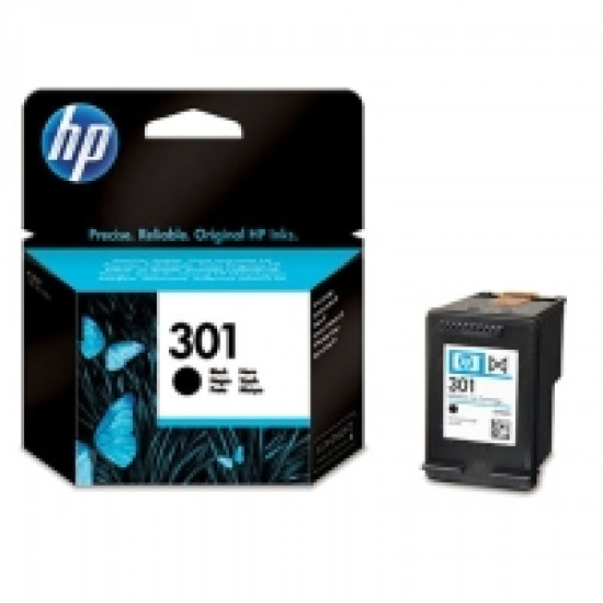 HP 301 Black Ink Cartridge, 190 pages, for HP Deskjet 1000, 1050, 2050, 3000, 3050