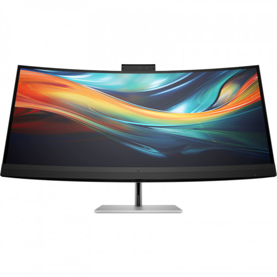 HP 740pm Series 7 Pro 5K Curved Conferencing Monitor - 39.7inch 5120x2160 WUHD 300-nit AG, IPS HDR, 2x USB-C(100W)/HDMI/DisplayPort, 4x USB, speakers, 4K webcam, RJ-45 LAN, height adjustable/tilt/swivel, 3 years (replaces Z40c G3)