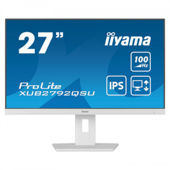 27 WQHD IPS technology panel with USB hub and 100Hz refresh rate and 150mm height adjustable stand