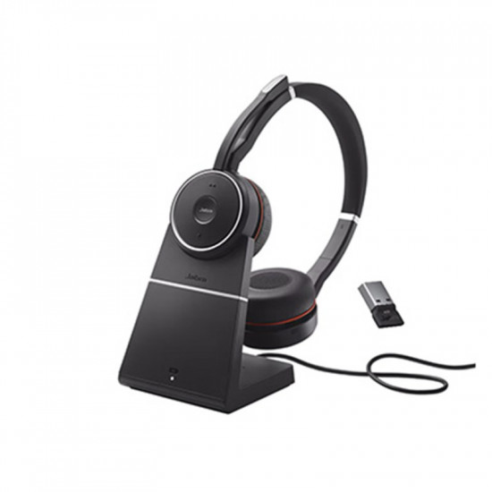 Jabra Evolve 75 SE MS Stereo Wireless Bluetooth Headset, With Charging Stand