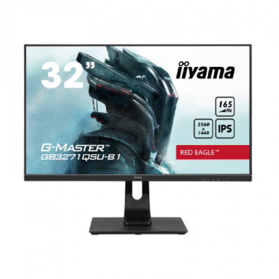 Iiyama G-MASTER Red Eagle GB3271QSU-B1 - LED monitor - 32inch (31.5inch viewable) - 2560 x 1440 WQHD @ 165 Hz - IPS - 400 cd / m - 1200:1 - 1 ms - 2xHDMI, 2xDisplayPort - speakers - matte black