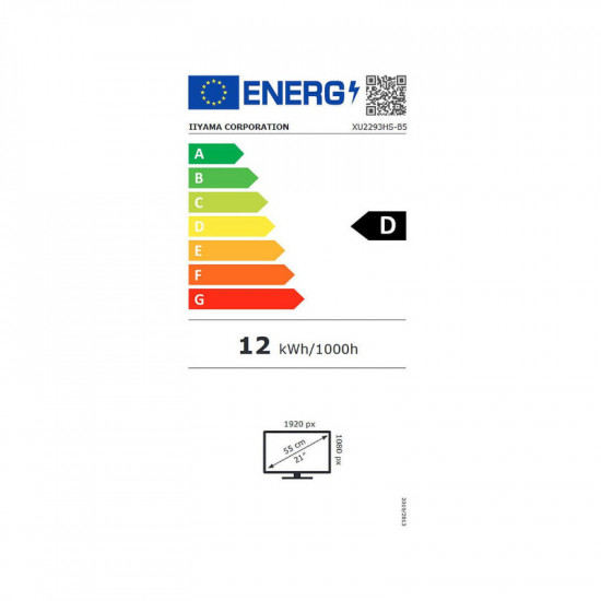 21,5inch ETE IPS-panel, 1920x1080, 250cd/m , Speakers, HDMI, DisplayPort, 3ms