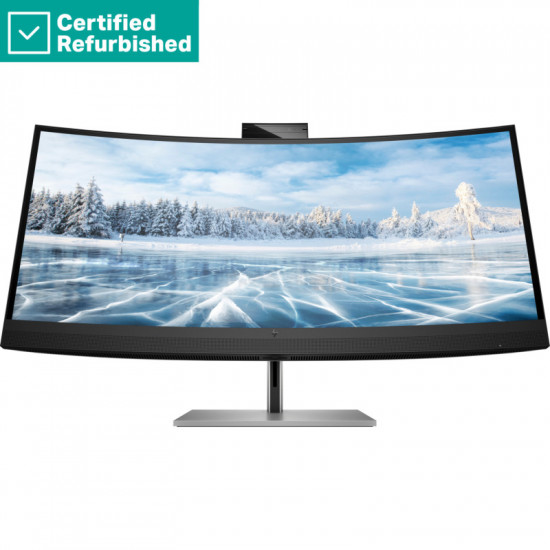 RENEW SILVER HP Z34c G3 Curved Charging Monitor - 34inch 3440x1440 WQHD 350-nit 60Hz AG, Curved, IPS, USB-C(100W)/HDMI/DisplayPort, 4x USB-A, speakers, 5MP webcam, RJ-45 LAN, height adjustable/tilt/swivel, 1 years