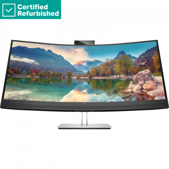 RENEW SILVER HP E34m G4 Curved Conferencing Monitor - 34inch 3440x1440 WQHD 400-nit 75Hz AG, Curved, VA, USB-C(65W)/HDMI/DisplayPort, 4x USB-A, speakers, 5MP webcam, RJ-45 LAN, height adjustable/tilt/swivel, 1 years