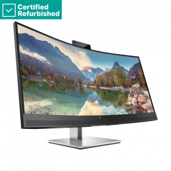 RENEW SILVER HP E34m G4 Curved Conferencing Monitor - 34inch 3440x1440 WQHD 400-nit 75Hz AG, Curved, VA, USB-C(65W)/HDMI/DisplayPort, 4x USB-A, speakers, 5MP webcam, RJ-45 LAN, height adjustable/tilt/swivel, 1 years