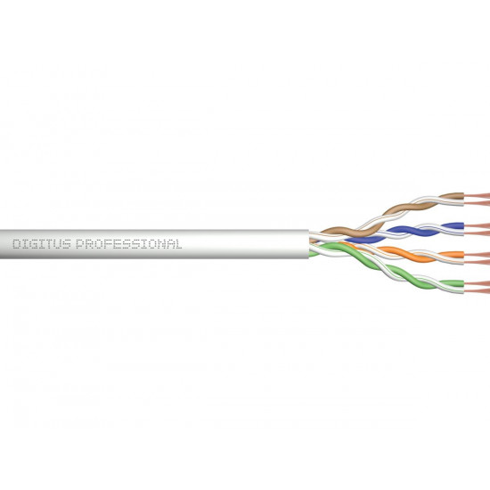 Cable teleinformatic, installation, U/UTP cat.5e 4x2xAWG24/1, wire, copper, PVC, 305m, gray