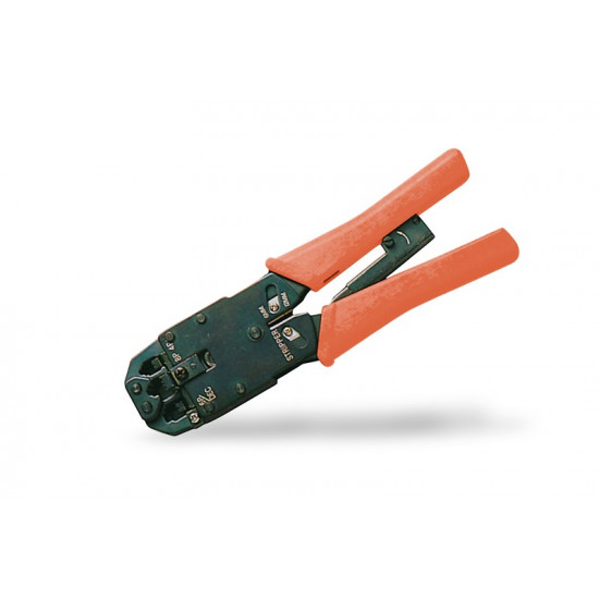 Multi modular crimping tool, solid metal, RJ11, RJ12 and RJ45