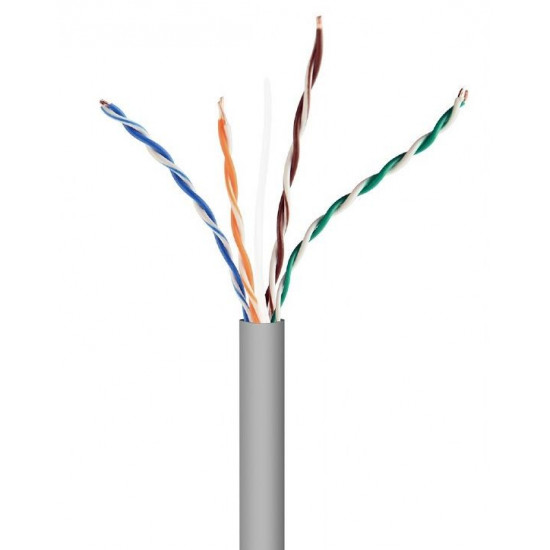 UTP solid gray cable, cat. 5E, AWG 24 CCA, 1000 ft