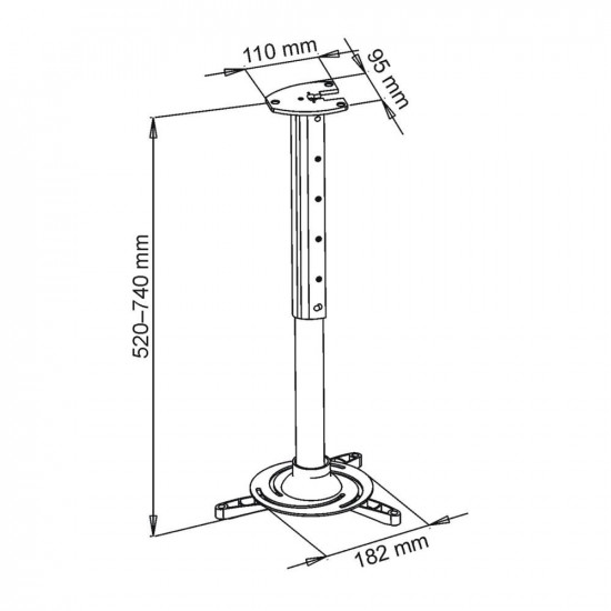 UCHWYT sufitowy 40-62cm DO PROJEKTORA 15kg P-102 uniwersalny pe na regulacja