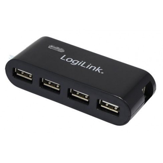 HUB USB 2.0 4-Ports with power supply, Black