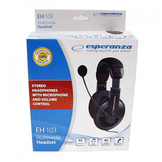 Stereo headphones with microphone and volume control EH103