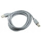 USB 2.0 A-plug B-plug 6ft cable, grey color