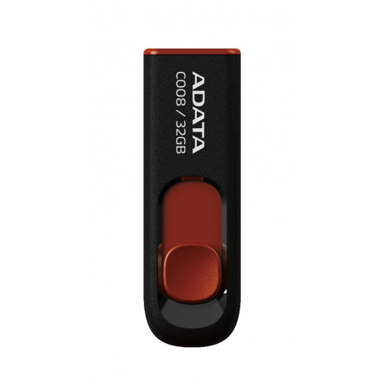 MEMORY DRIVE FLASH USB2 32GB/BLACK/RED AC008-32G-RKD A-DATA