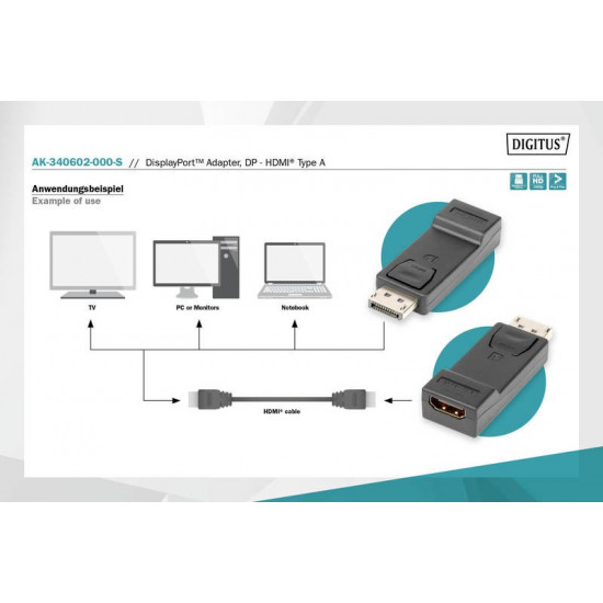 Adapter DisplayPort/HDMI M/Z