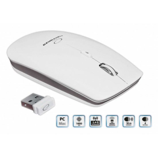 MOUSE EM120W MAC-STYLE WIRELESS 2.4GHZ