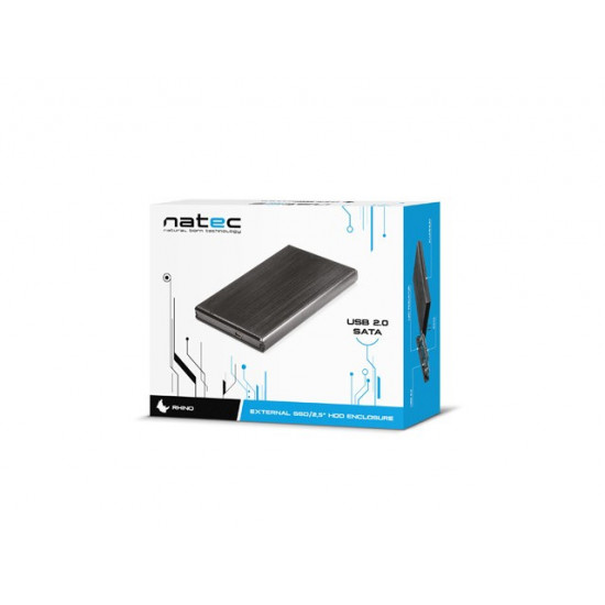 External pocket SATA HDD RHINO 2.5 USB 2.0 Aluminum Black