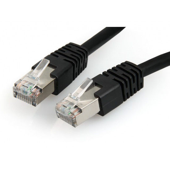 Black patch cord CAT6, molded strain relief, 50u