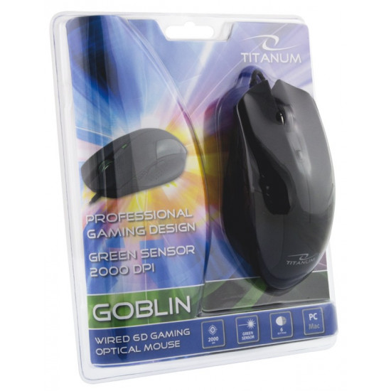 MOUSE FOR GAME PLAYERS,TM106 USB, 6D, DPI 2000 GOBLIN