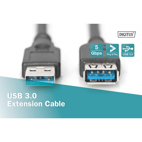 USB 3.0 extension cable, A/M - A/F 1,8m