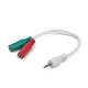 Adapter mini jack 4-Pin(M)- 2x mini jack(F) 20cm