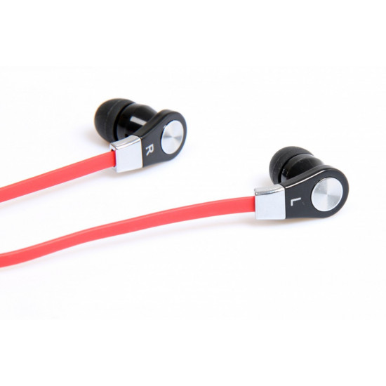 MAGICSOUND DS-2 - STEREO EARPHONES WITH MICROPHONE, BLACK-RED