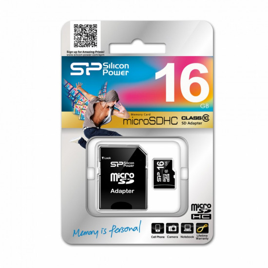 Karta pamięci microSDHC 16GB CLASS 10 + adapter