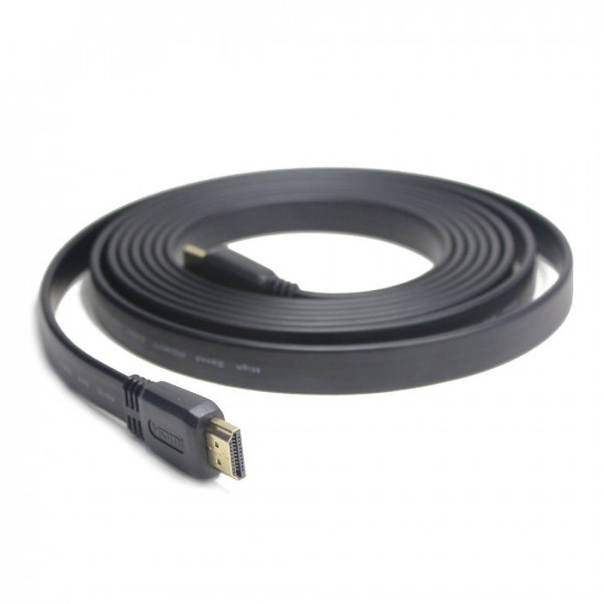 HDMI-HDMI cable v2.0 3D TV High Speed Ethernet 1.8M flat (golden ends)