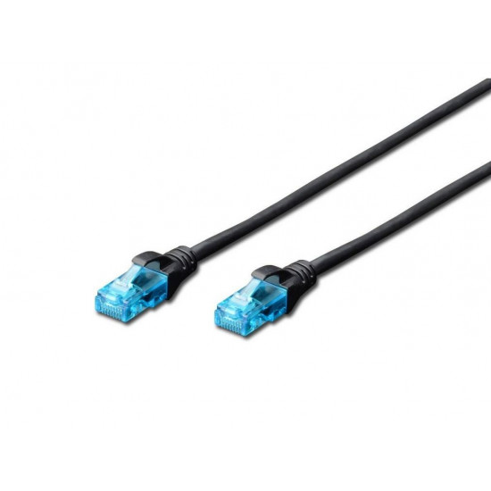 Patch cord RJ45/RJ45 U/UTP kat. 5e 2,0m AWG 26/7 PVC black