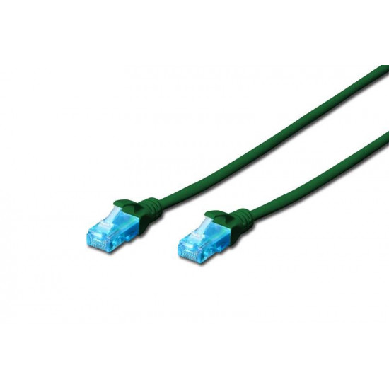 Patch cord U/UTP kat.5e PVC 3m green