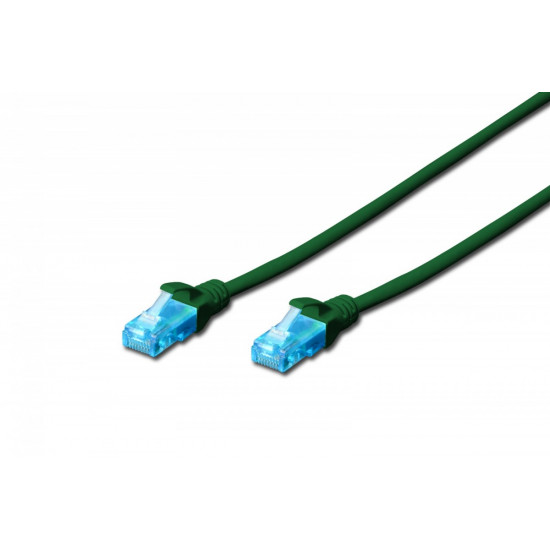 Patch cord U/UTP kat.5e PVC 5m green