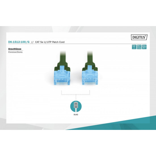 CAT 5e U-UTP patch cable 10m green